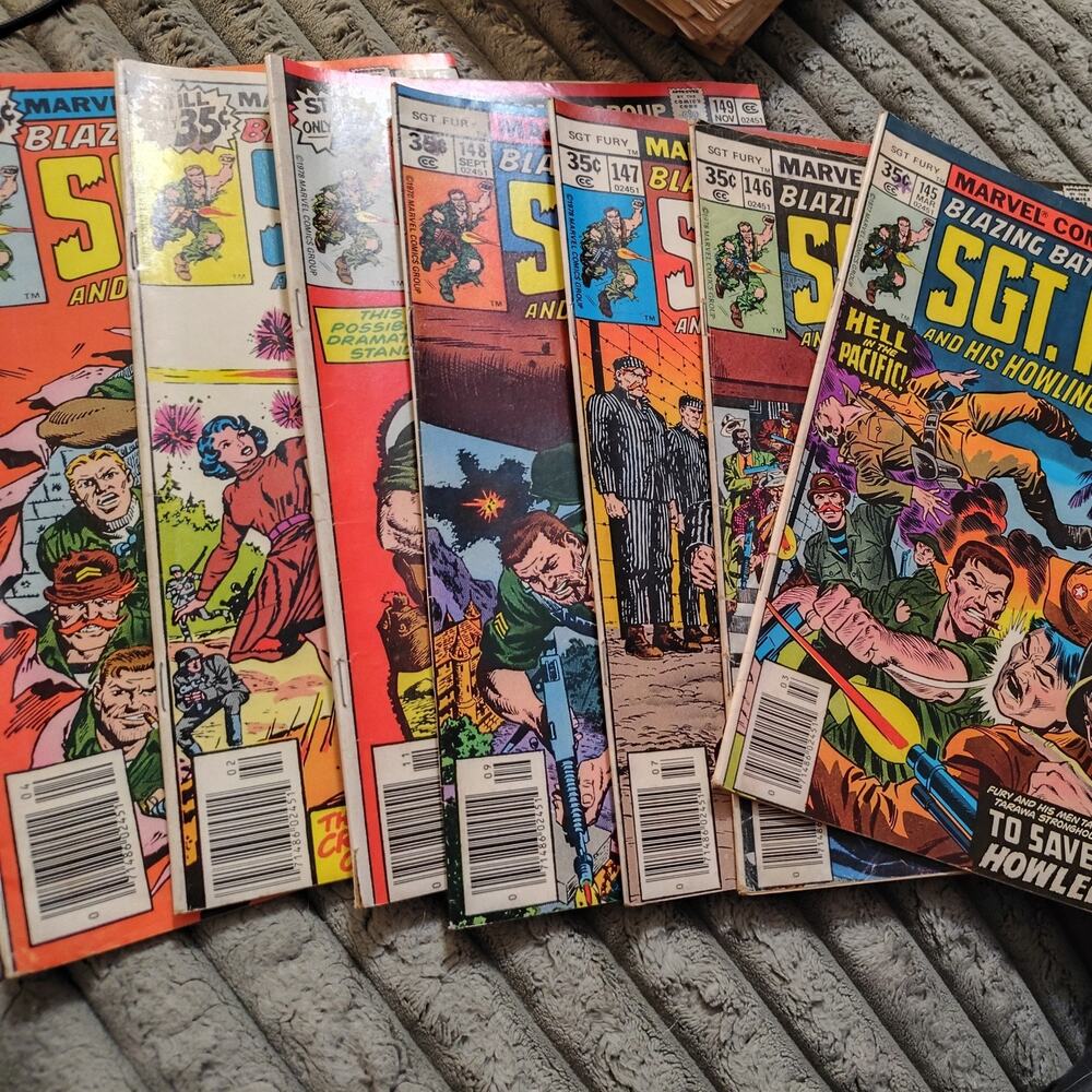 Vintage Marvel SGT Fury Howling Commandos No 145, 146, 147, 148, 149, 150, 151